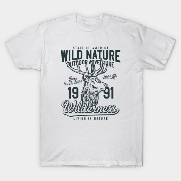 Wild Nature Outdoor Adventure T-Shirt by JabsCreative